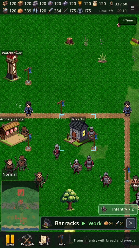 Training infantry at the barracks