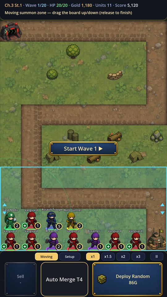 Moving the summon zone